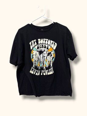 Gildan Softstyle Tee Mens XL Kevin Fowler Fat Bottomed Girls Black Graphic